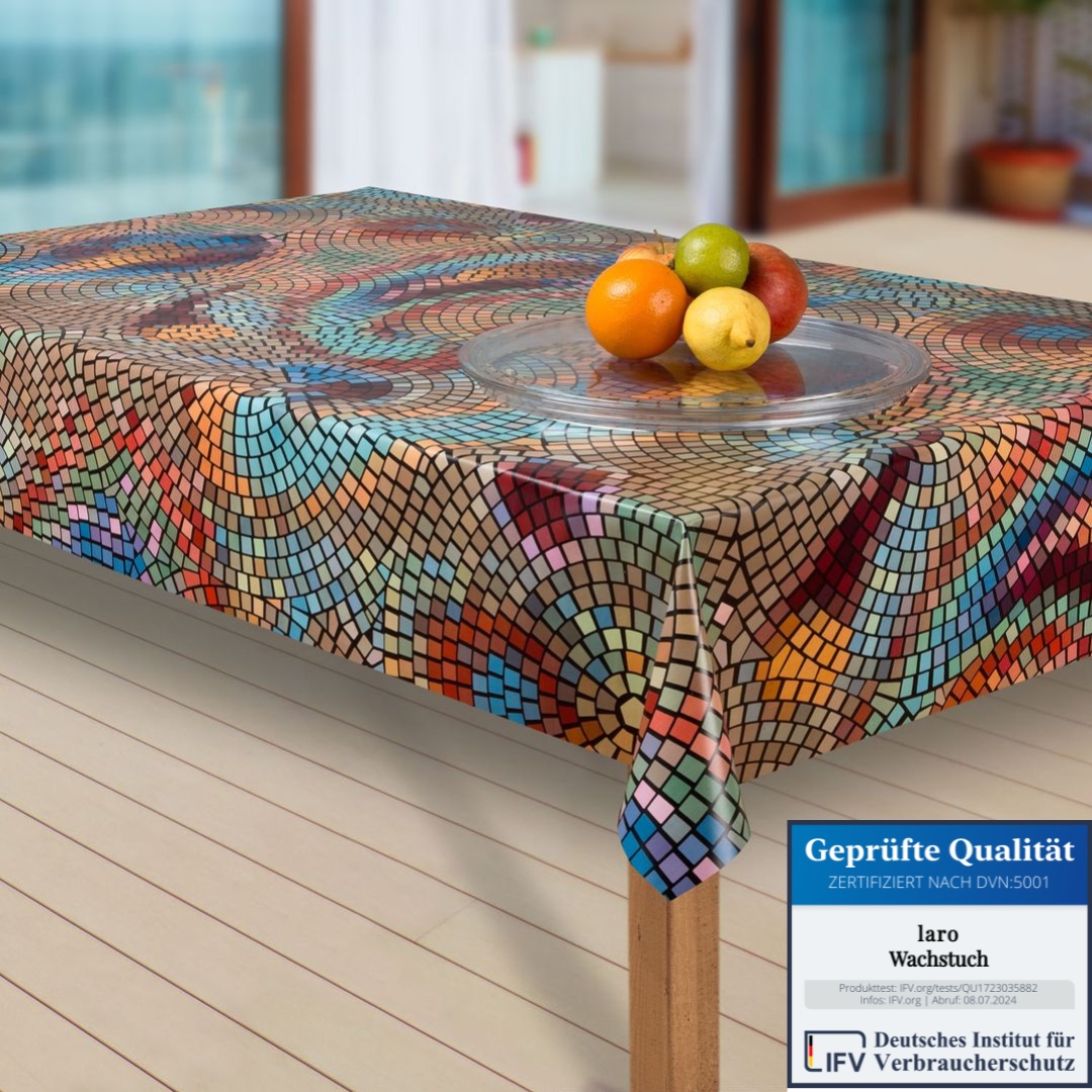 Wachstuch-Tischdecken Mosaik bunt rechteckig – laro - Main Image