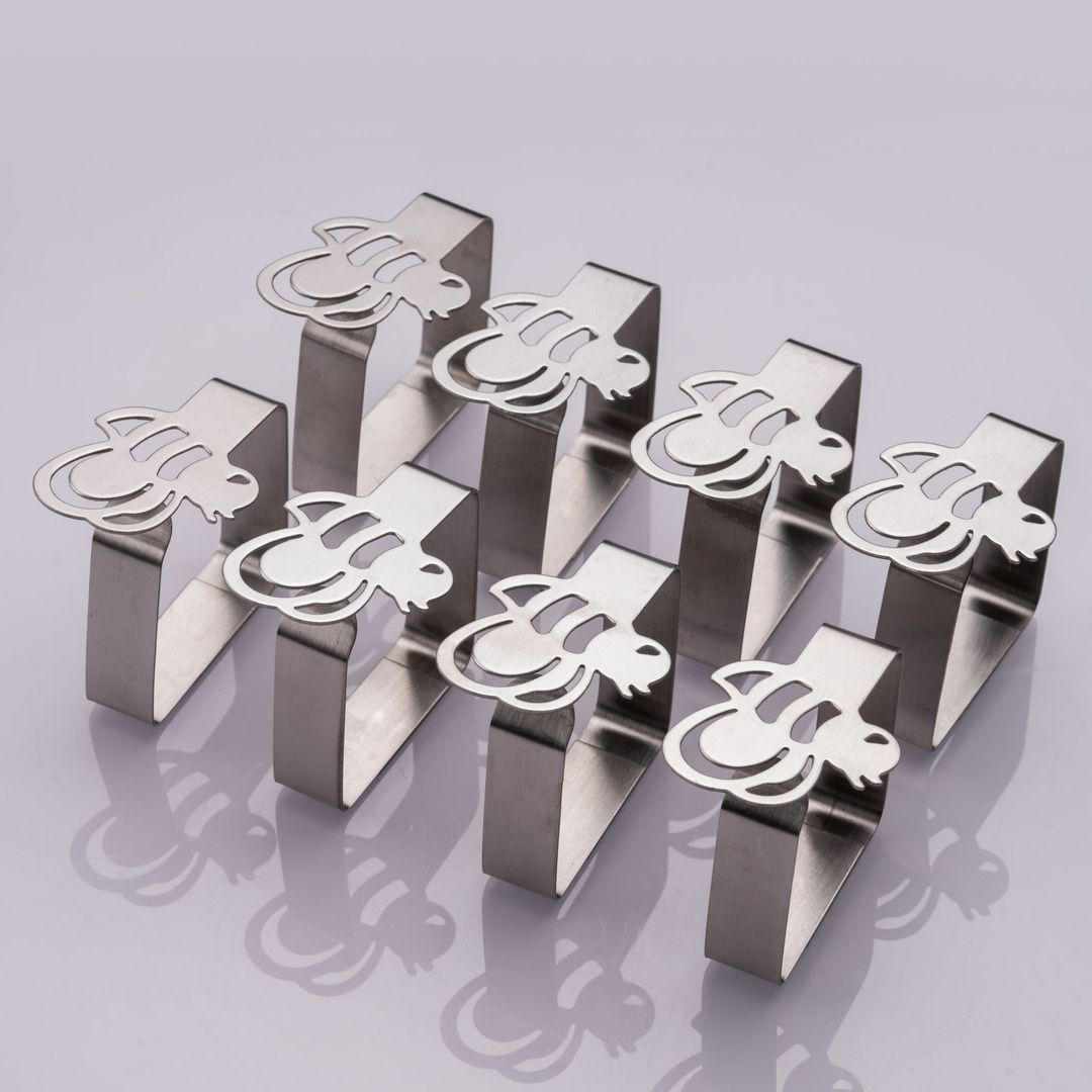 Laro 8-192 Stück Premium Qualität Tischtuchklammern Edelstahl, Tischdeckenklammer Tischabdeckungsklemmen Tischdecke Tischdeckenhalter Clips Tischtuch Clips – Silber