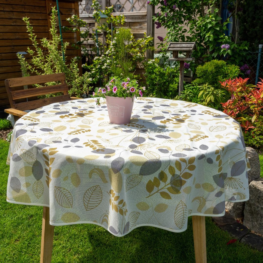 laro Gartentischdecke Wetterfest Rutschfest Rund