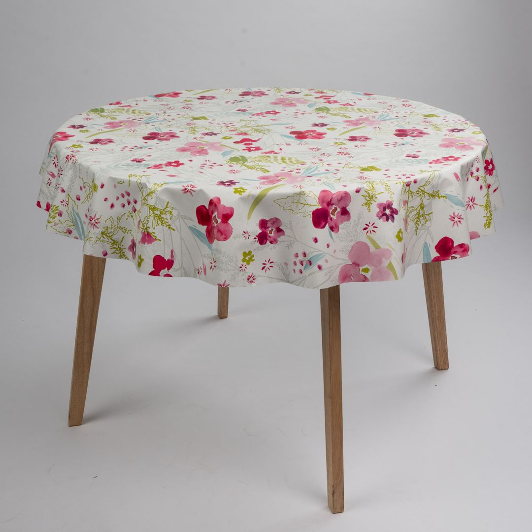 Wachstuch-Tischdecken Blume Rot Rund 140cm