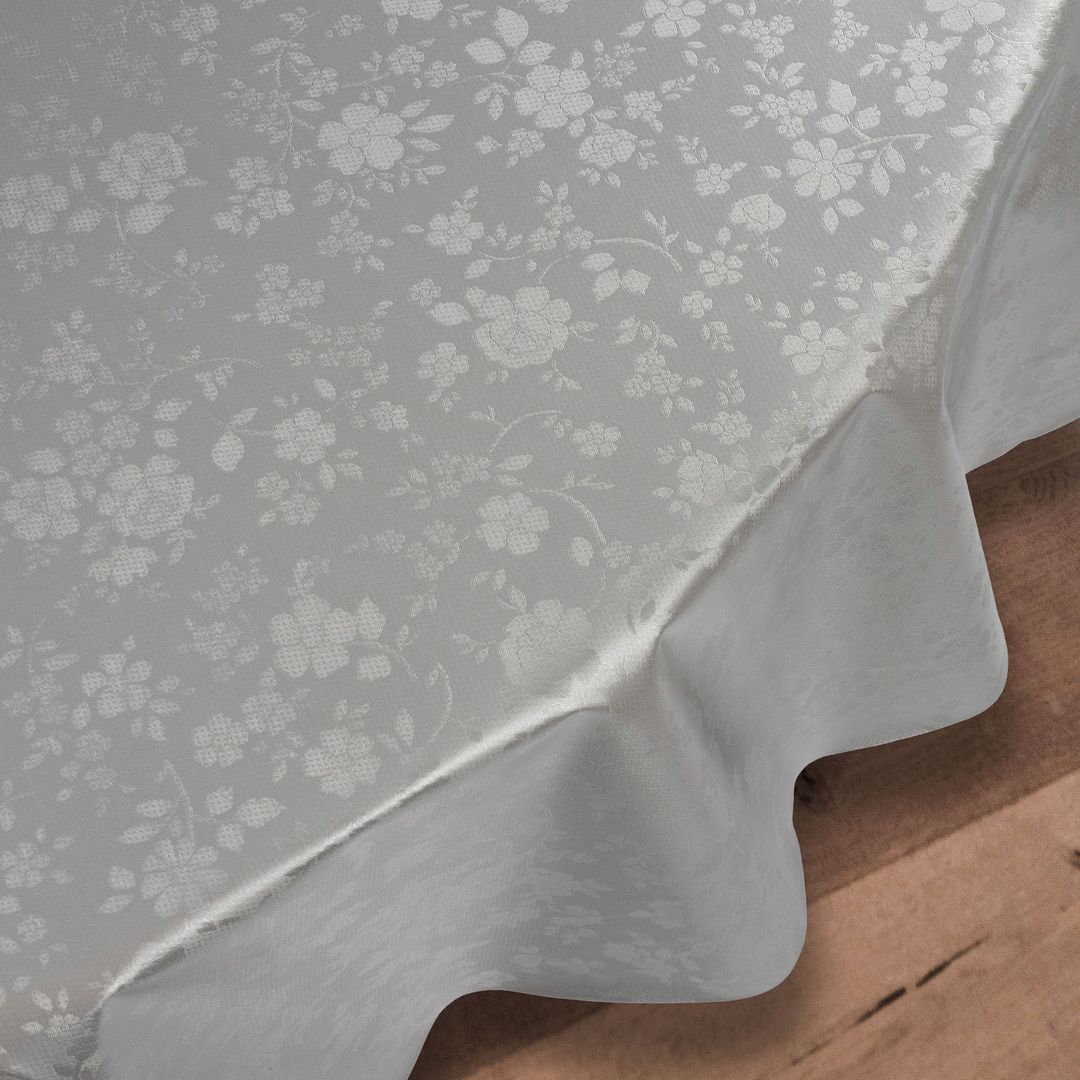 laro Rund 140 cm Wachstuchtischdecke Tischdecke Abwaschbar PVC Geprägt Blumen Grau Rund 140cm