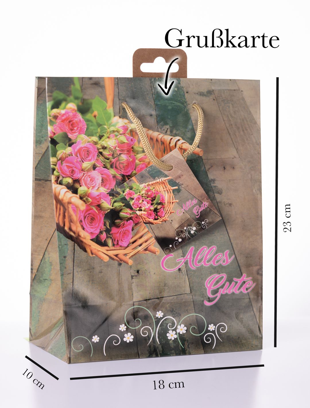 Laro Geschenktüten Medium Glück Rustikal Medium 10-100 Stk - Kreative Verpackung für besondere Momente
