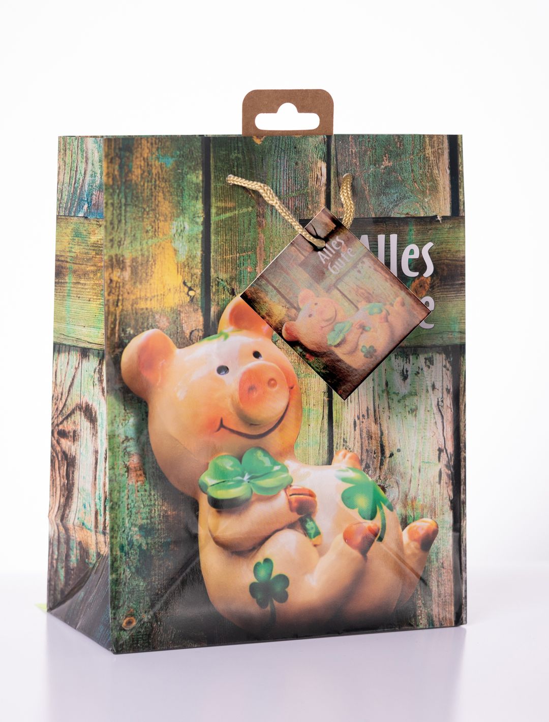Laro Geschenktüten Medium Glück Rustikal Medium 10-100 Stk - Kreative Verpackung für besondere Momente