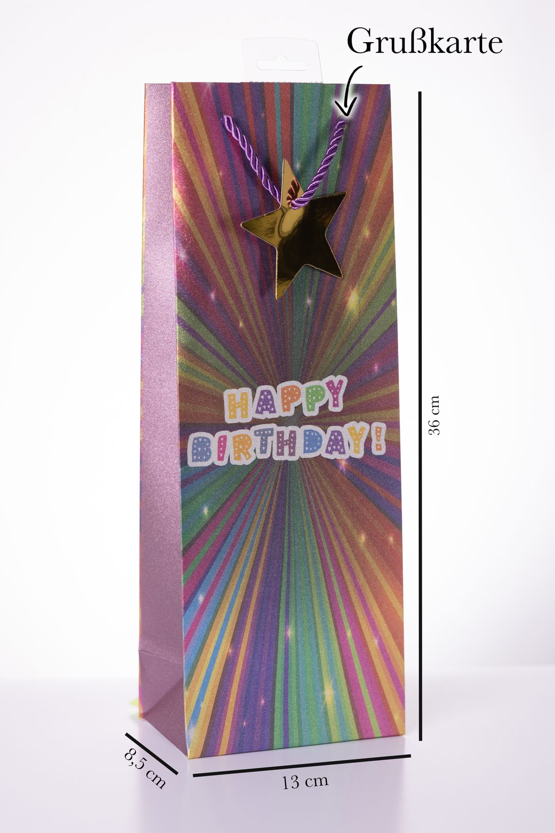 Laro Flaschentüten Happy Birthday 10-100 Stk - Kreative Verpackung für besondere Momente