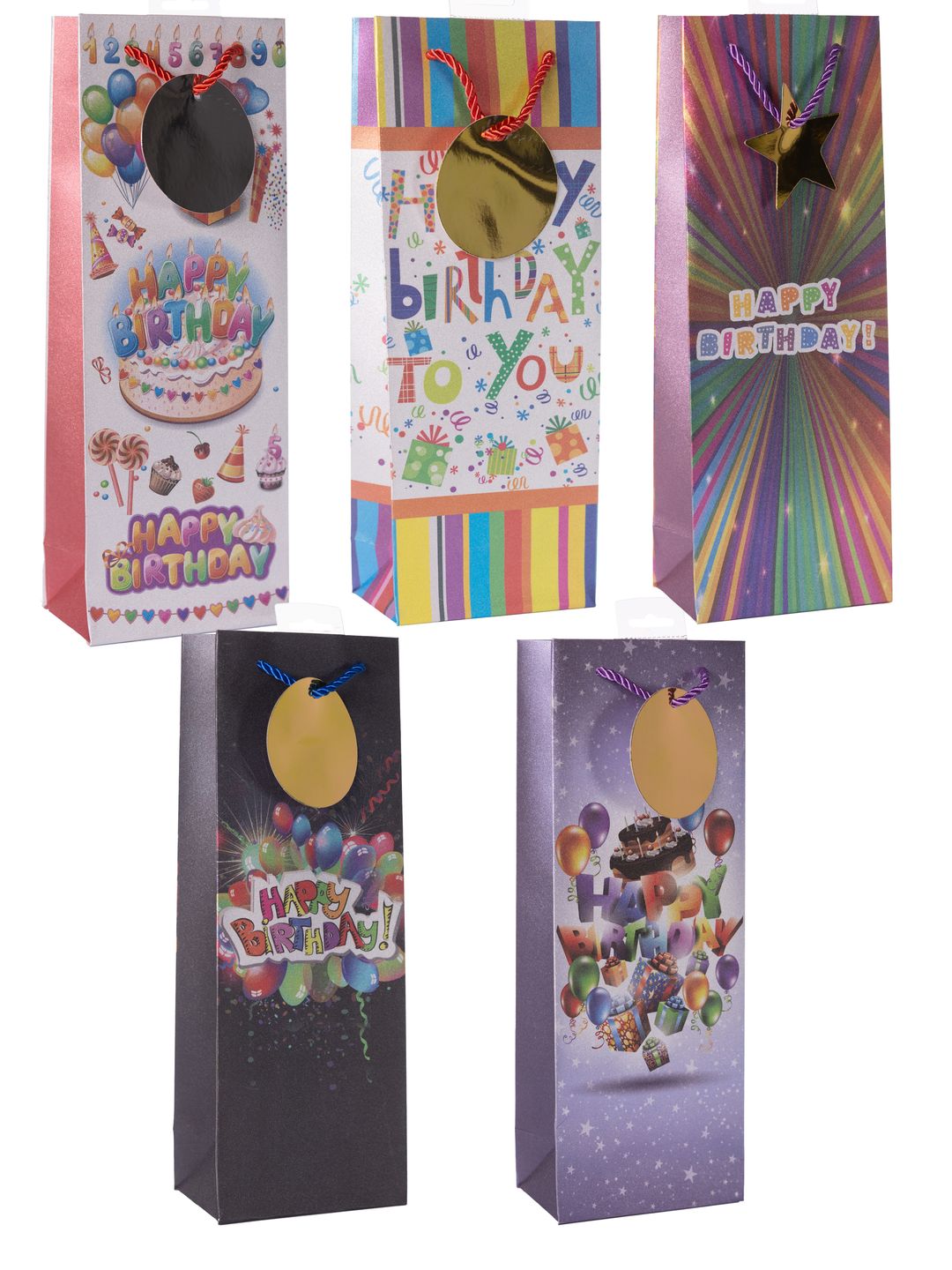 Laro Flaschentüten Happy Birthday 10-100 Stk - Kreative Verpackung für besondere Momente