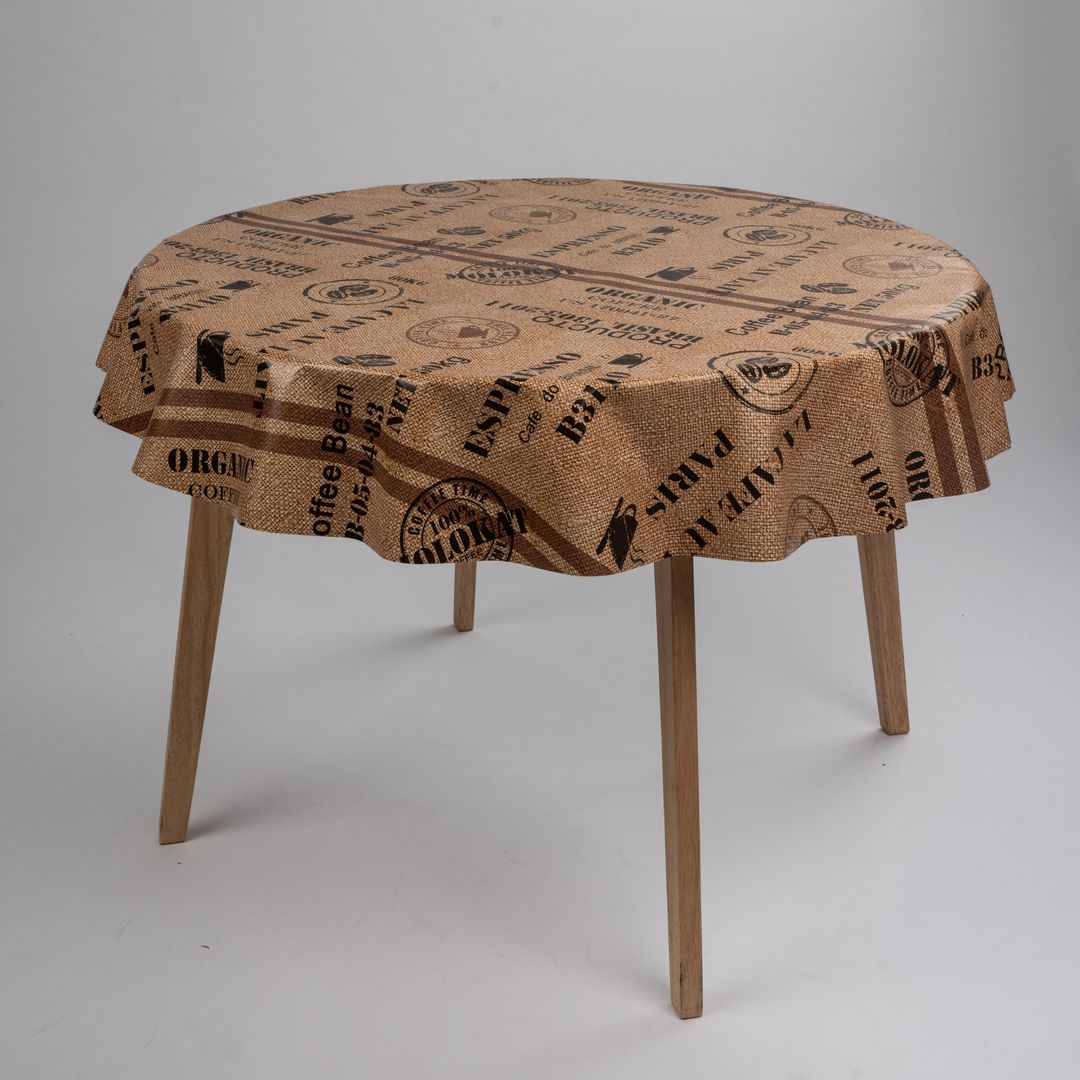 Wachstuch-Tischdecken Kaffee Braun Rund 140cm