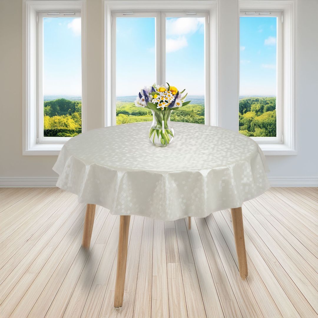 Laro rund 140 cm wachstuchtischdecke Tischdecke abwaschbar pvc