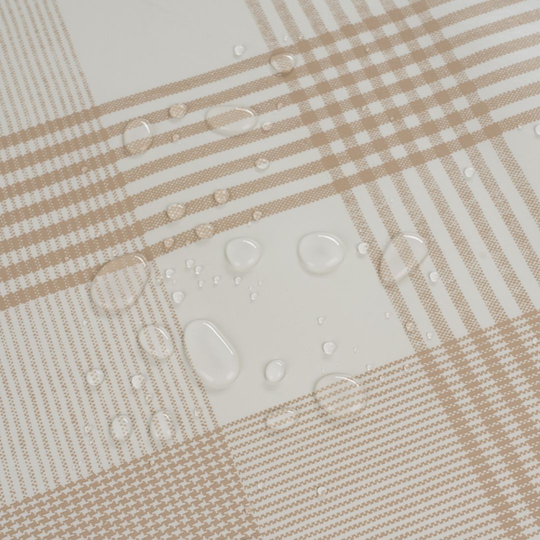 Wachstuch-Tischdecken Karriet Beige Rund 140cm