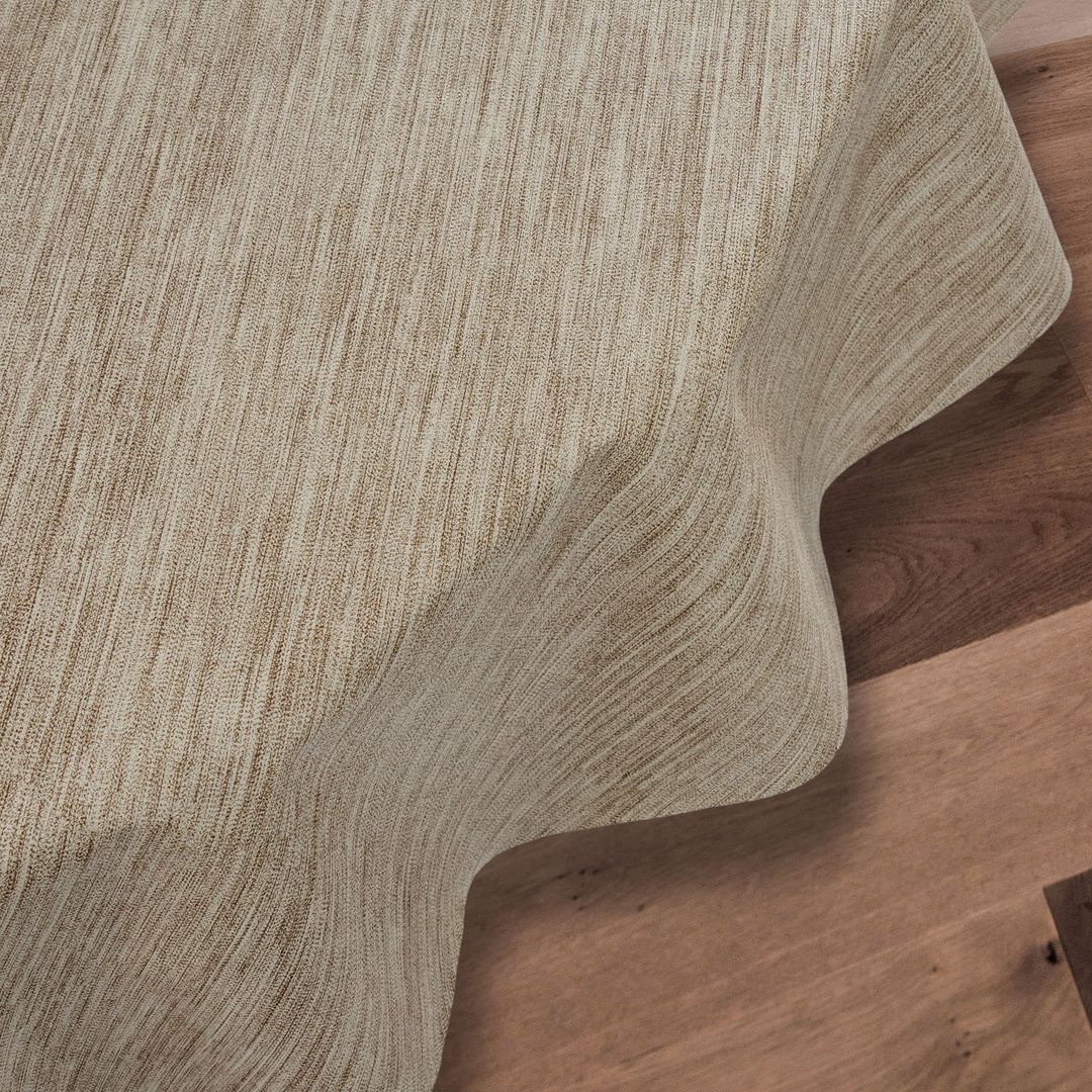 laro Rund 140 cm Wachstuchtischdecke Tischdecke Abwaschbar PVC Leinenoptik Beige Creme Rund 140cm