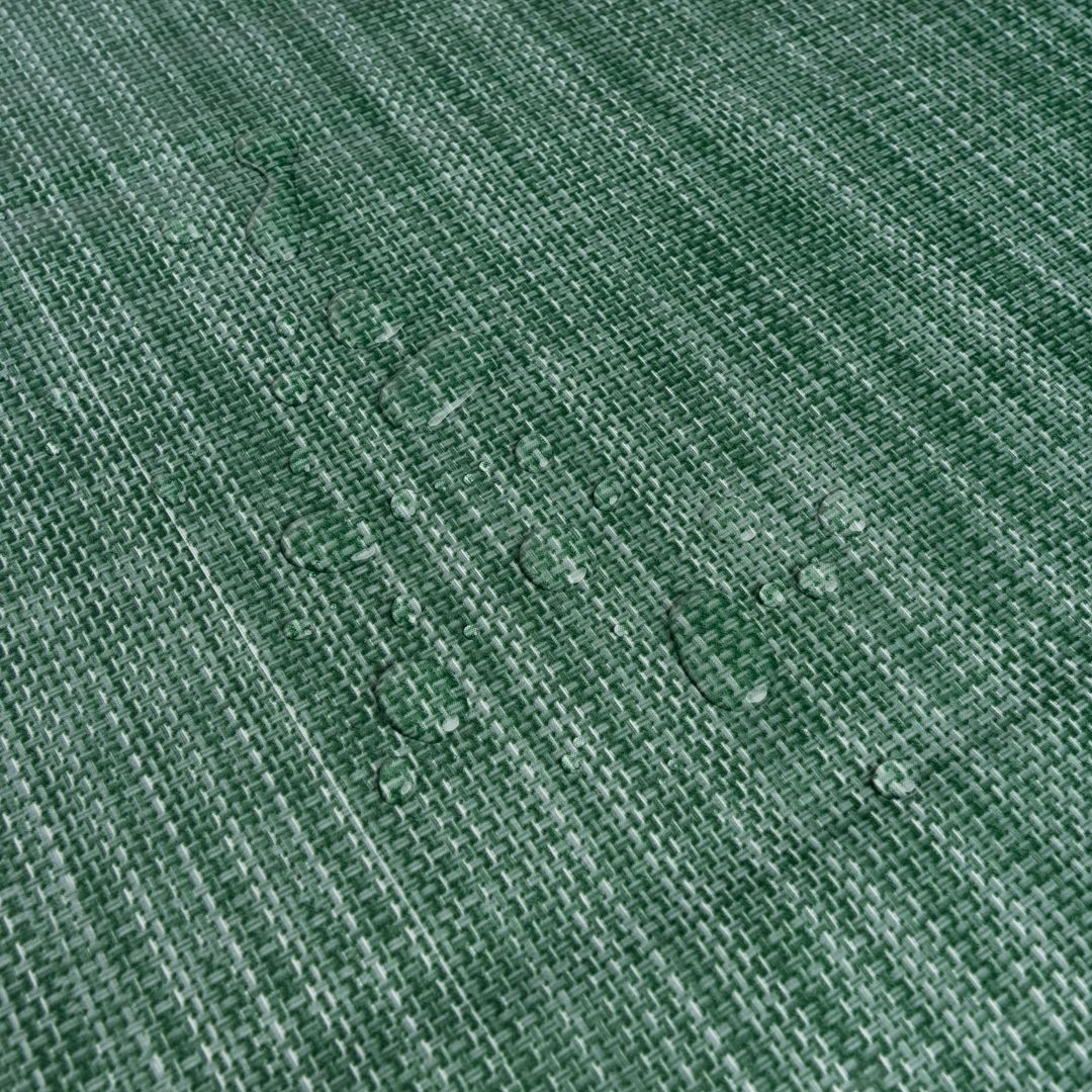 laro 140cm runde Wachstuchtischdecke mit Saum-Eingefasst Leinenoptik Dunkelgrün