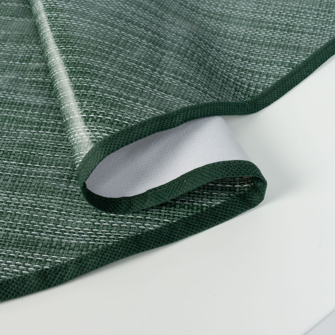 laro 140cm runde Wachstuchtischdecke mit Saum-Eingefasst Leinenoptik Dunkelgrün
