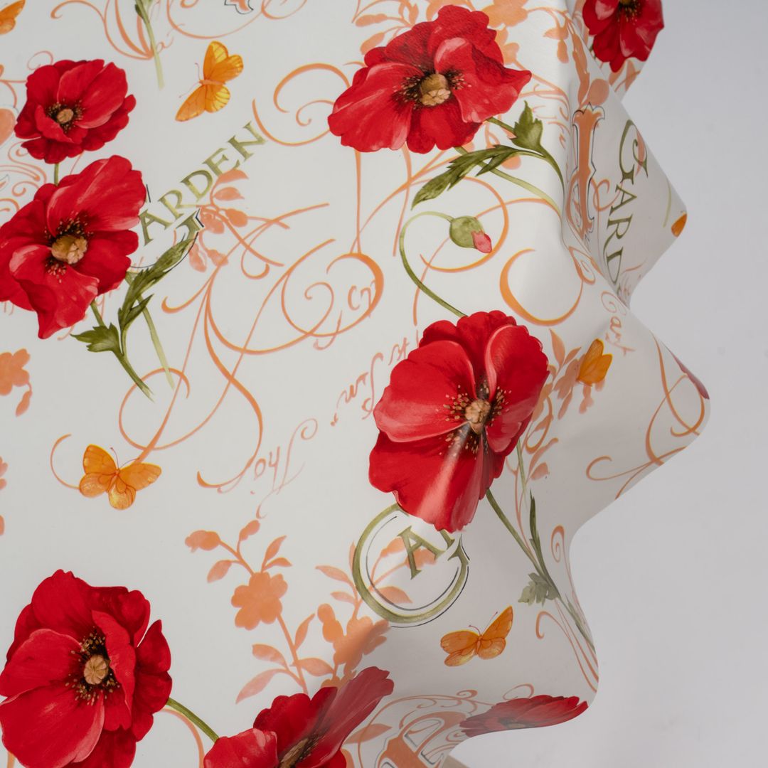 Wachstuch-Tischdecken Mohnblumen Rot Rund 140cm