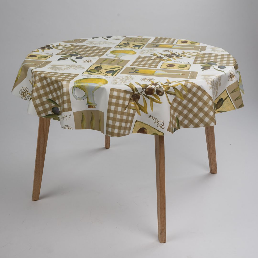 Wachstuch-Tischdecken Oliven Rund 140cm