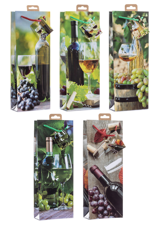 Laro Flaschentüten 10-100 Stk - Stilvolle Verpackung für Flaschengeschenke verschiedene Muster