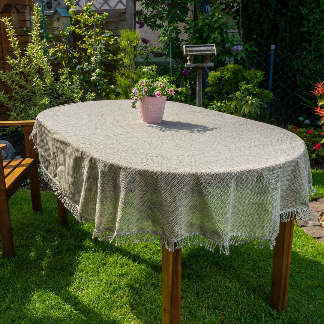 laro Gartentischdecke Wetterfest Rutschfest Oval