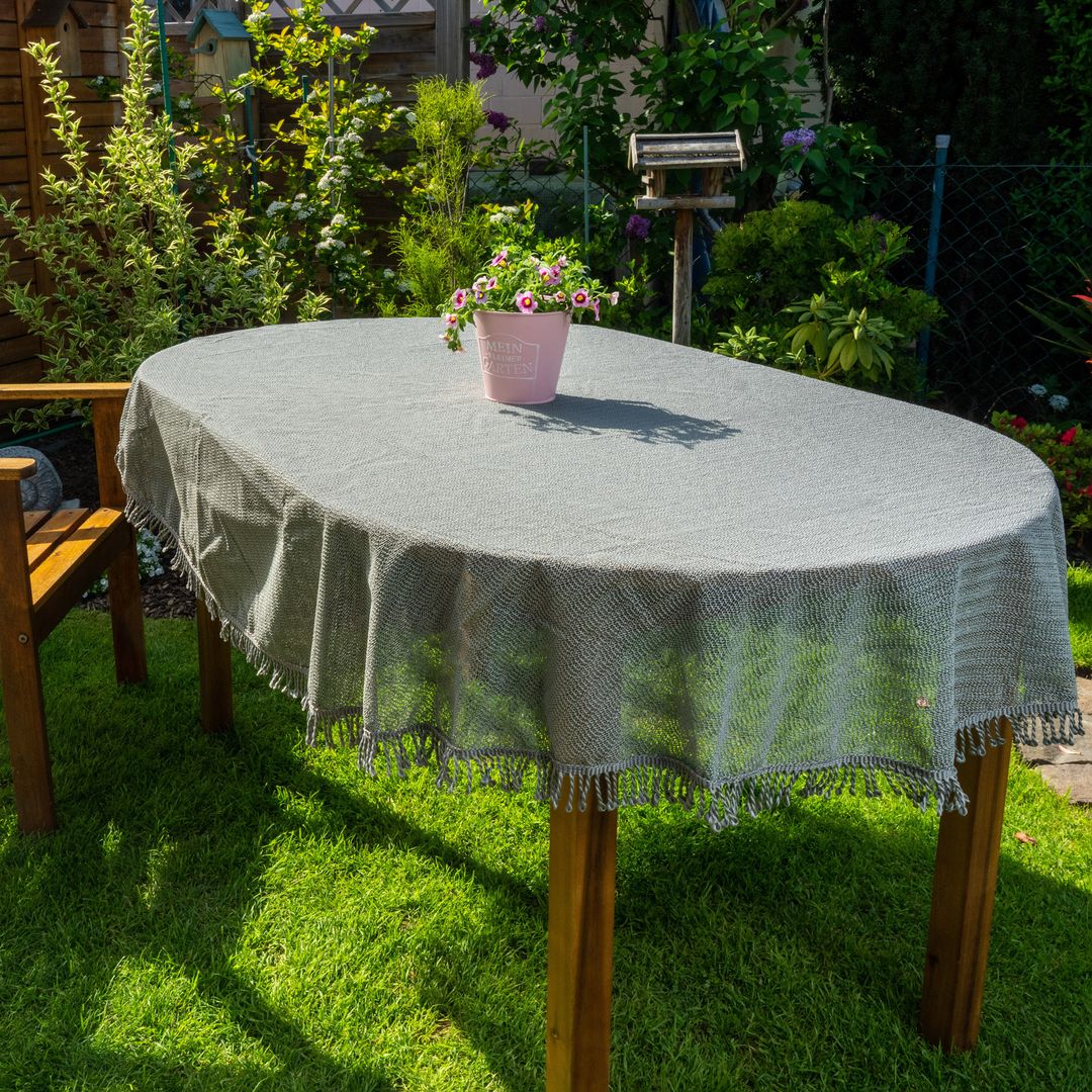 laro Gartentischdecke Wetterfest Rutschfest Oval