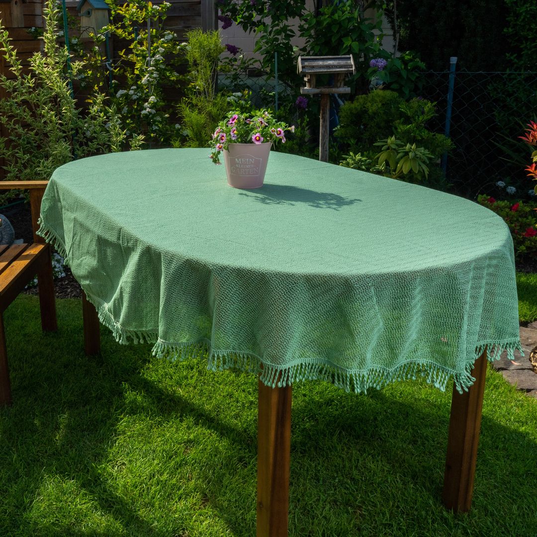 laro Gartentischdecke Wetterfest Rutschfest Oval