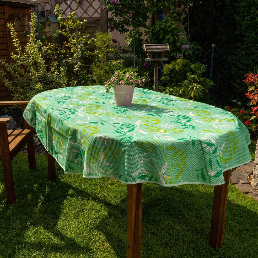 laro Gartentischdecke Wetterfest Rutschfest Oval