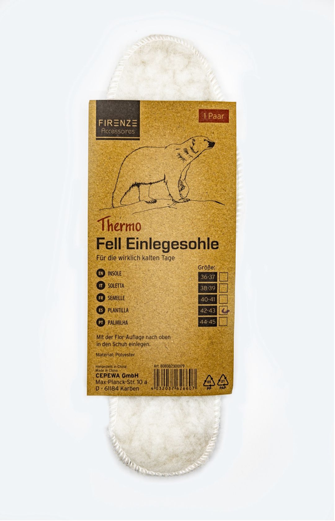 laro Fell/Heat-Einlegesohlen 10-100 Paar mit Wärmebooster Gr.36-45