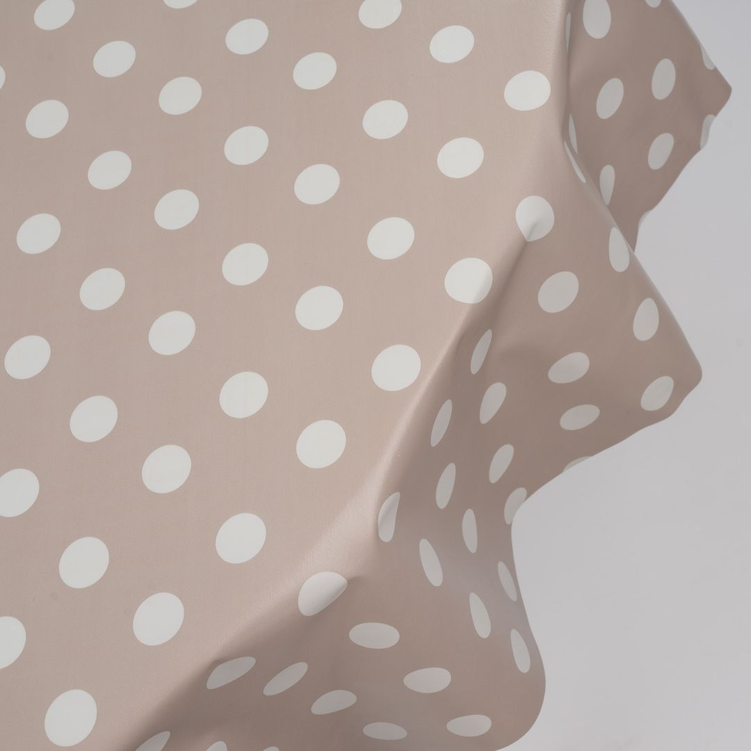 Wachstuch-Tischdecken Punkte Beige Rund 140cm