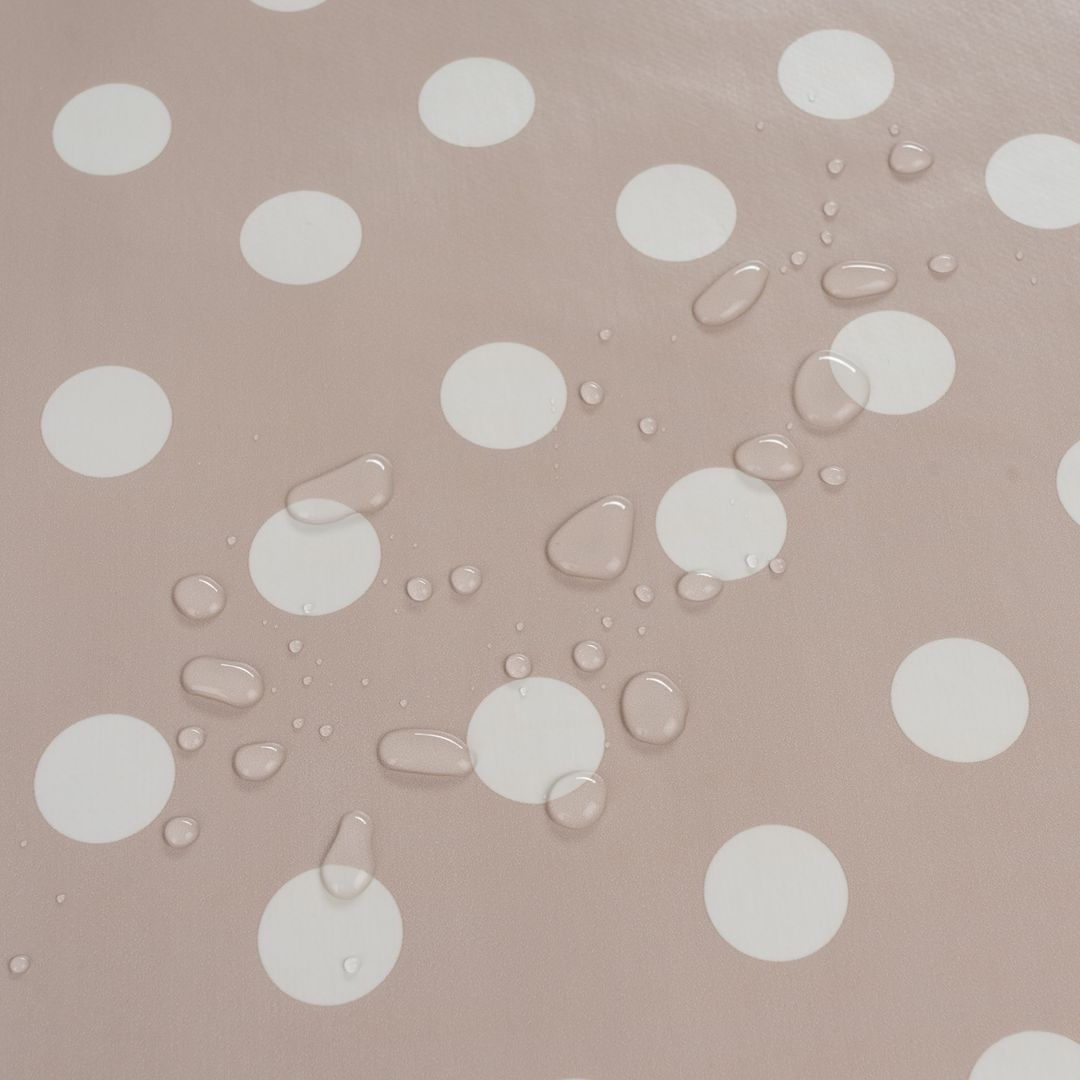 Wachstuch-Tischdecken Punkte Beige Rund 140cm