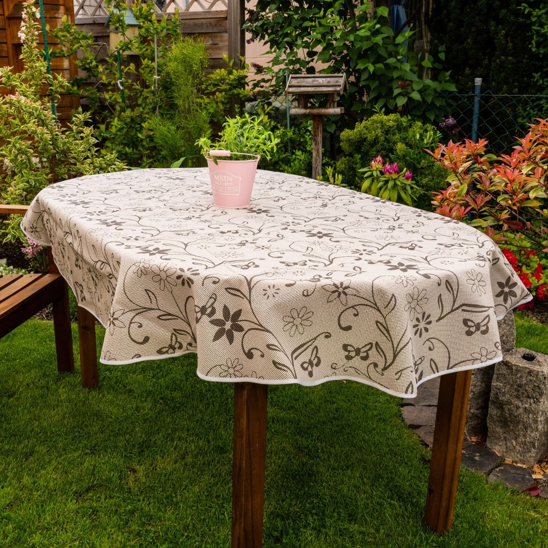 laro Gartentischdecke Wetterfest Rutschfest Oval