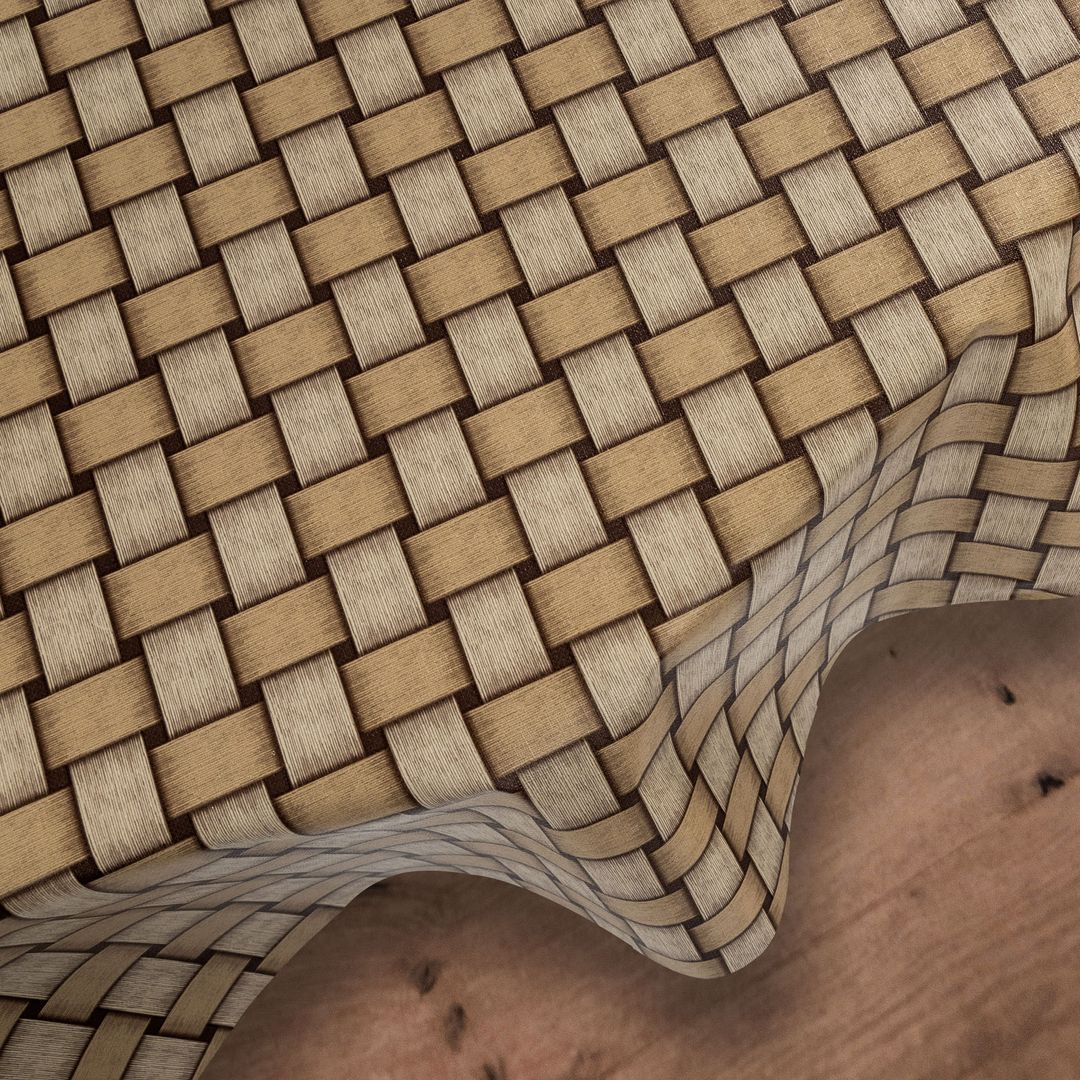 laro Rund 140 cm Wachstuchtischdecke Tischdecke Abwaschbar PVC Raster Braun Beige Rund 140cm