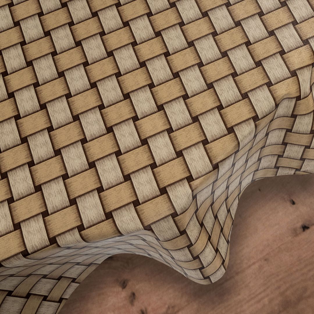 laro Rund 140 cm Wachstuchtischdecke Tischdecke Abwaschbar PVC Raster Braun Beige Rund 140cm