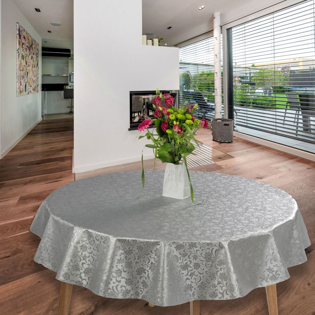 Laro rund 140 cm wachstuchtischdecke Tischdecke abwaschbar pvc