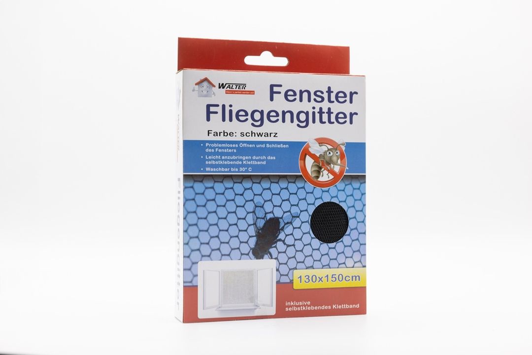 laro Fliegengitter schwarz 8/16/24/48/72/96 Insektenschutz/ 130x150 cm