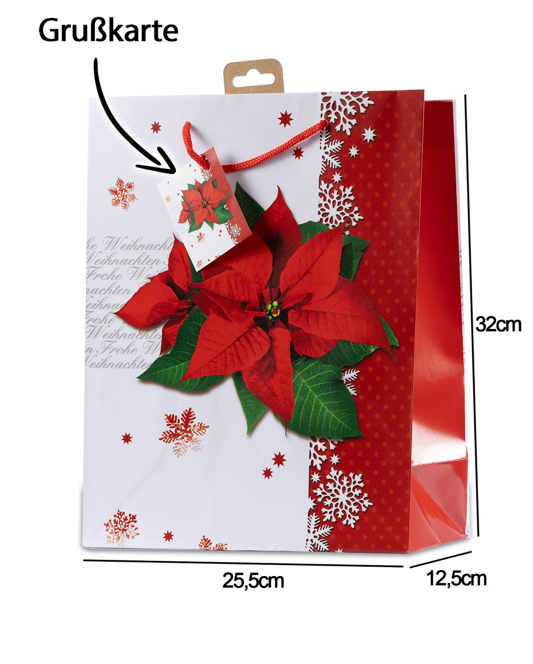 Laro Premium Line Geschenktüten Weihnachten/Deko/Advent Large 10/20/40/100stk H32x B25,5x T12,5cm