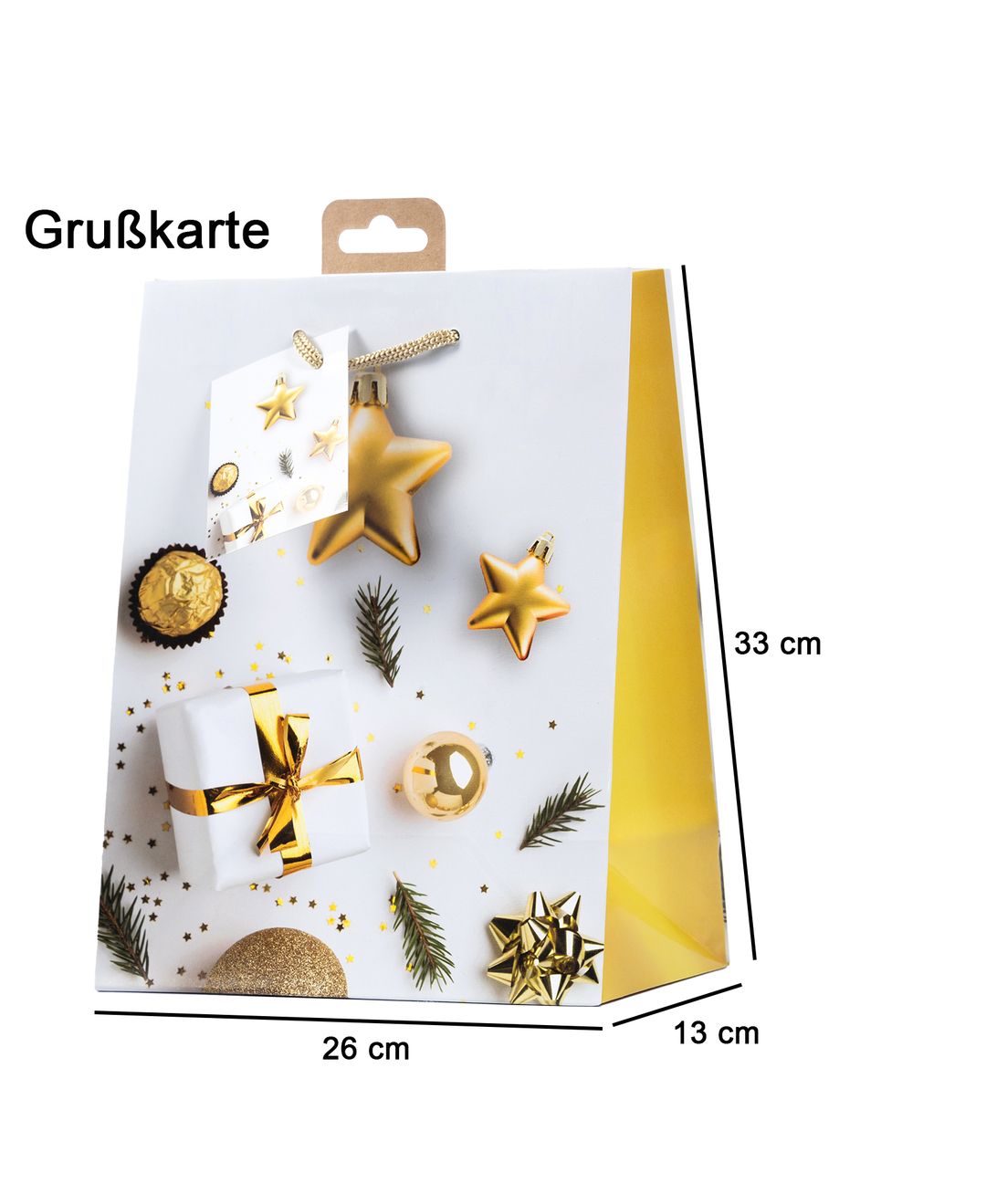 Laro Premium Line Geschenktüten Weihnachten/Deko/Kugeln/Large 10/20/40/100stk H33x B26x T13 cm