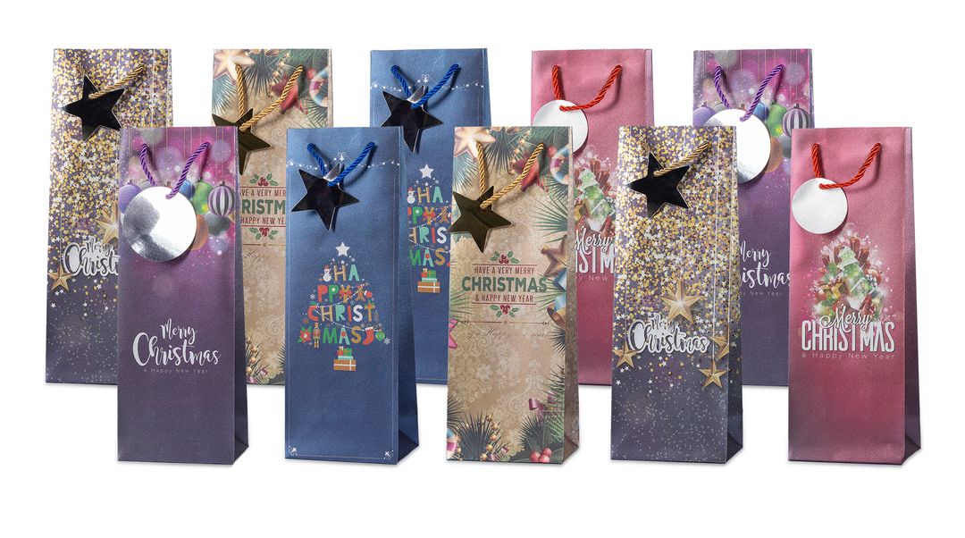 Laro Premium Weinflaschentüten Geschenktüten Weihnachten 10/20/40/100stk Large
