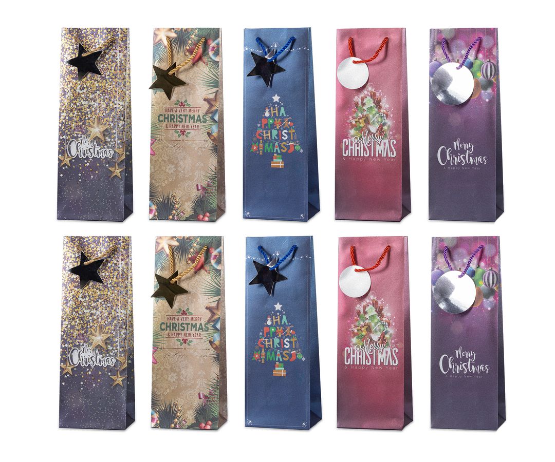 Laro Premium Weinflaschentüten Geschenktüten Weihnachten 10/20/40/100stk Large
