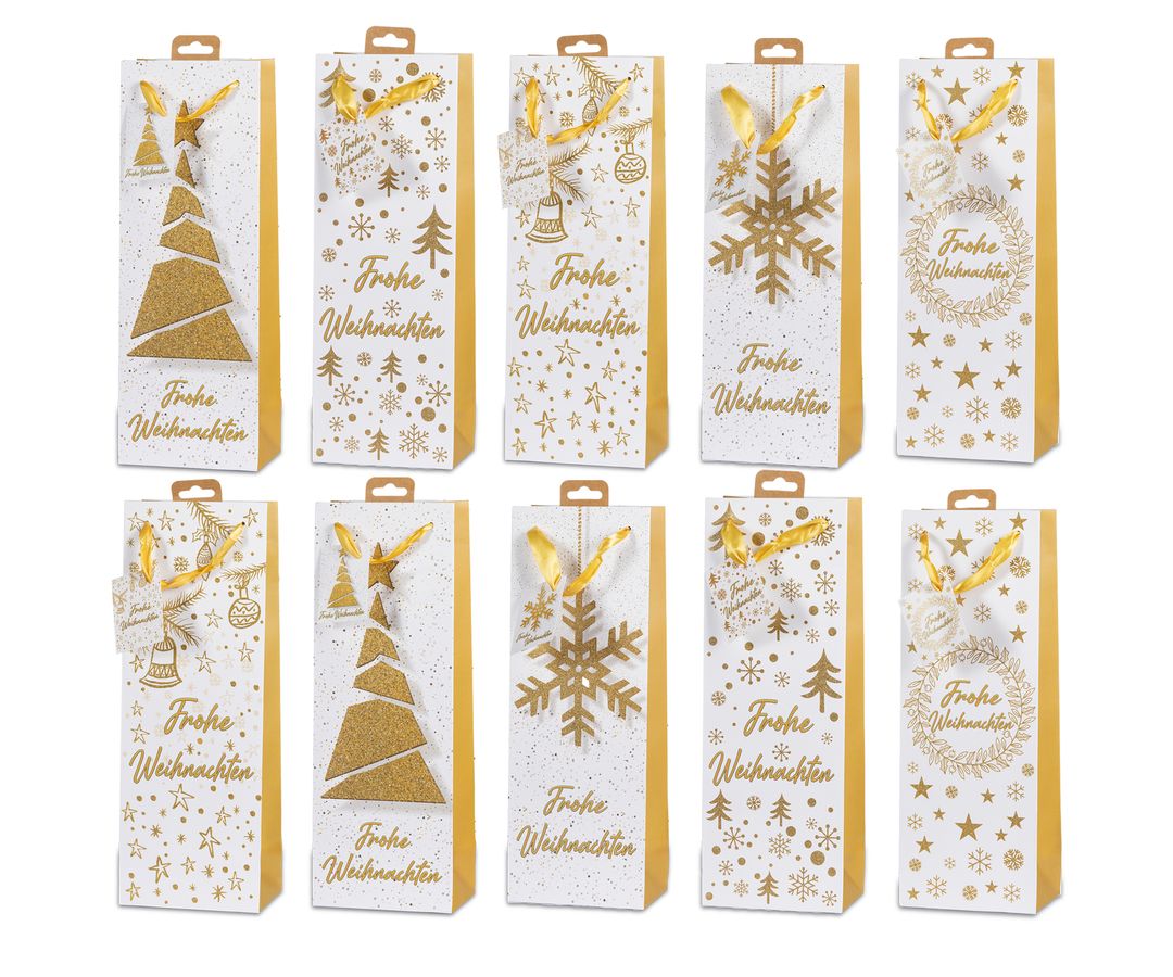 Laro Premium Weinflaschentüten Geschenktüten Weihnachten10/20/40/100st