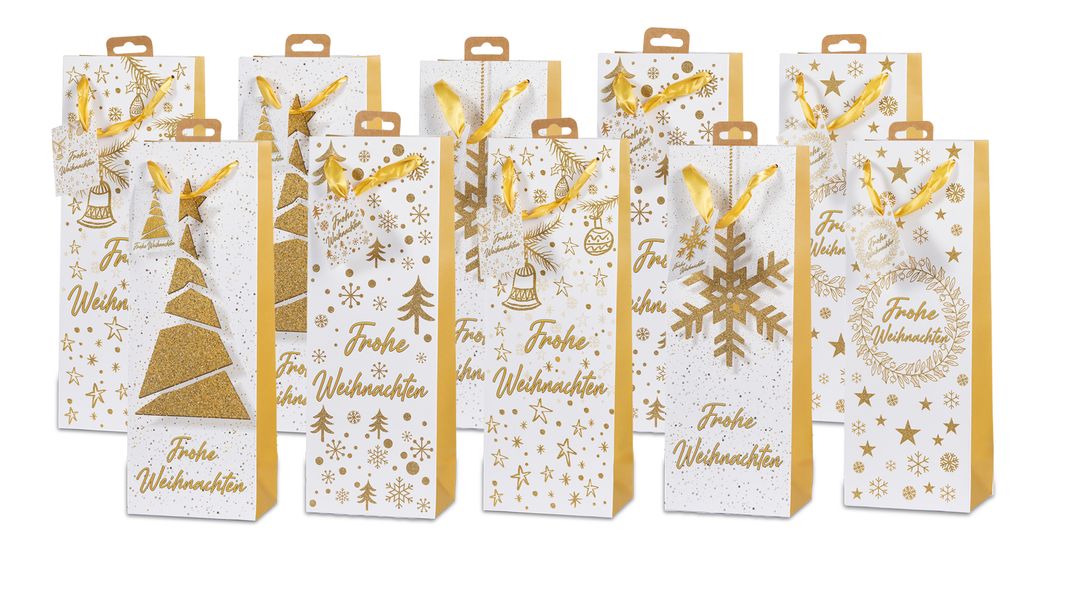 Laro Premium Weinflaschentüten Geschenktüten Weihnachten10/20/40/100st