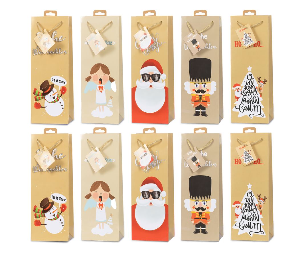 Laro Premium Weinflaschentüten Geschenktüten Weihnachten10/20/40/100st