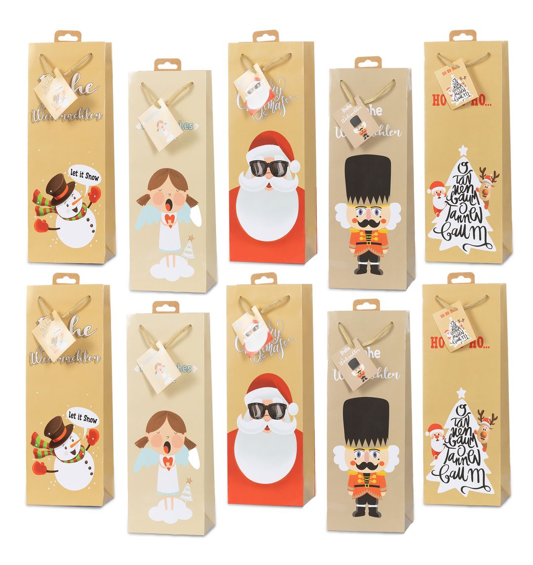 Laro Premium Weinflaschentüten Geschenktüten Weihnachten10/20/40/100st