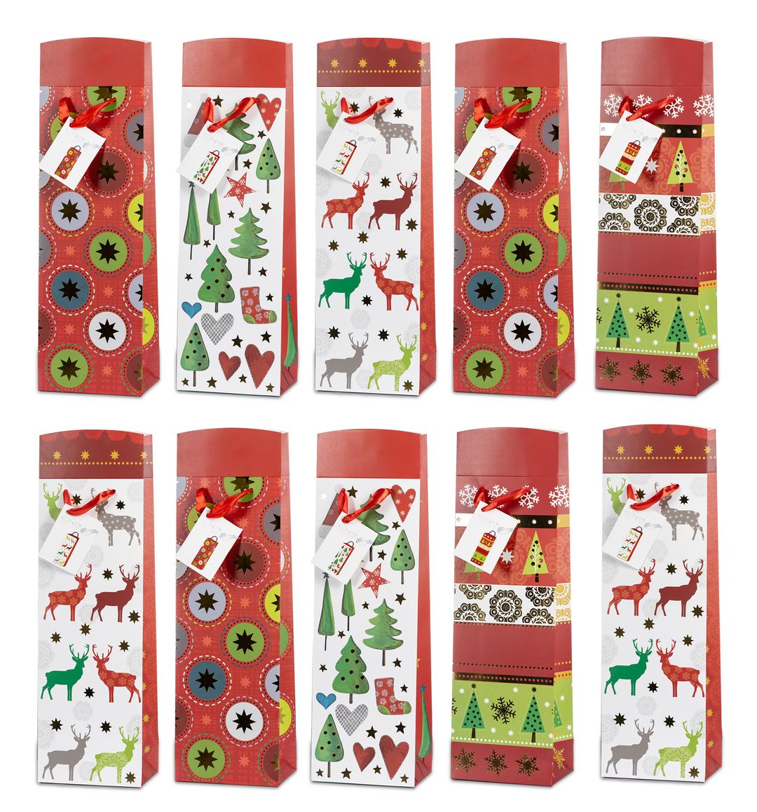 Laro Premium Weinflaschentüten Geschenktüten Weihnachten 10/20/40/100stk Large