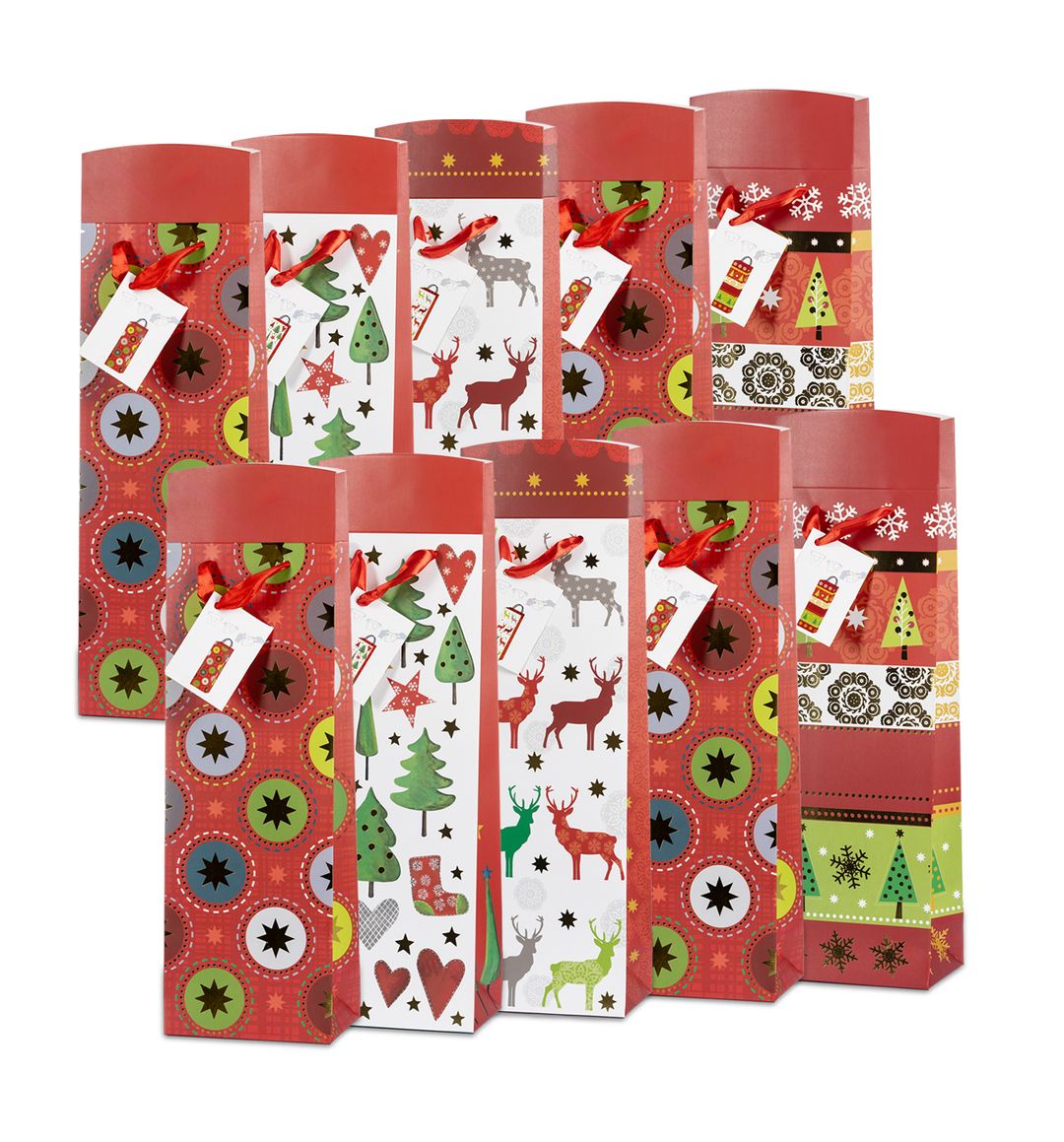 Laro Premium Weinflaschentüten Geschenktüten Weihnachten 10/20/40/100stk Large