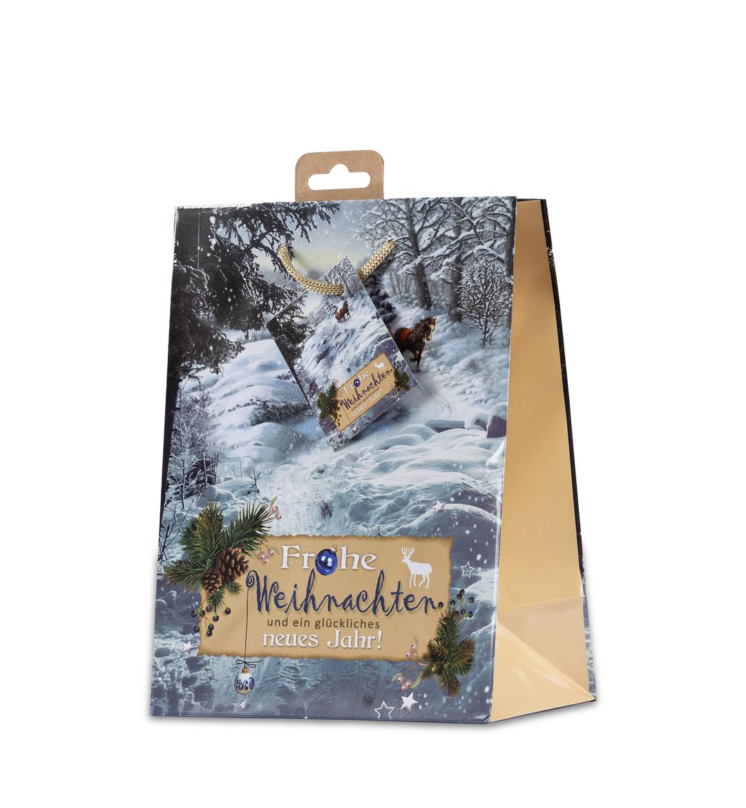 Laro Premium Line Geschenktüten Weihnachten/Schnee/Winter Medium 10/20/40/100stk H22,5x B17,5x T10 cm