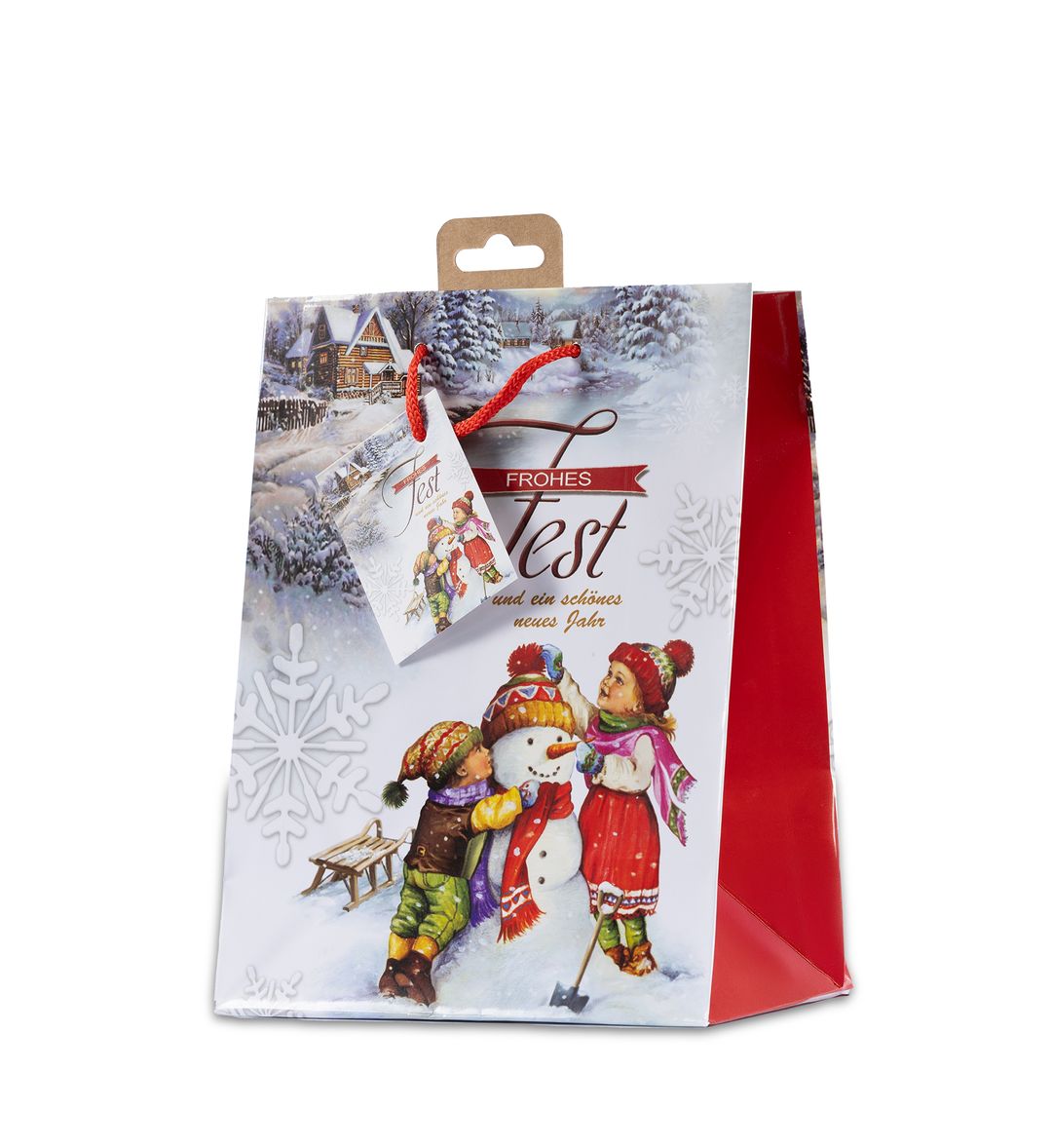 Laro Premium Line Geschenktüten Weihnachten/Schnee/Winter Medium 10/20/40/100stk H22,5x B17,5x T10 cm