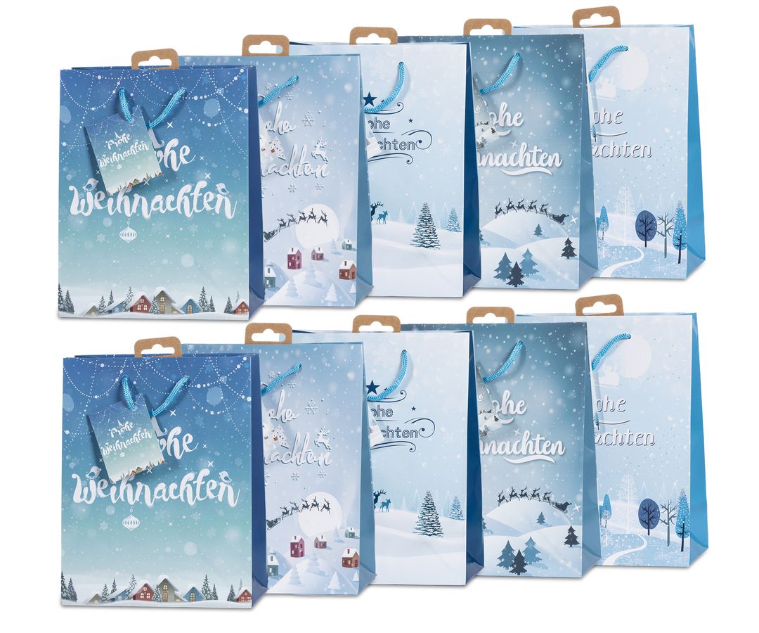 Laro Premium Geschenktaschen Geschenktüten Weihnachten 10/20/40/100stk Medium