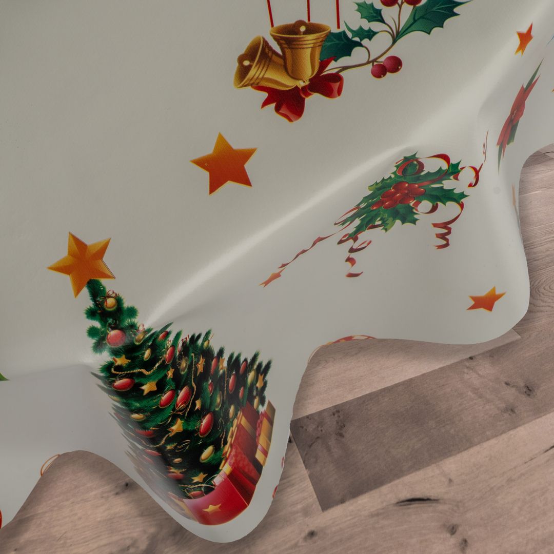 Wachstuch-Tischdecken Weihnachten Weihnachtsmann Rund 140cm
