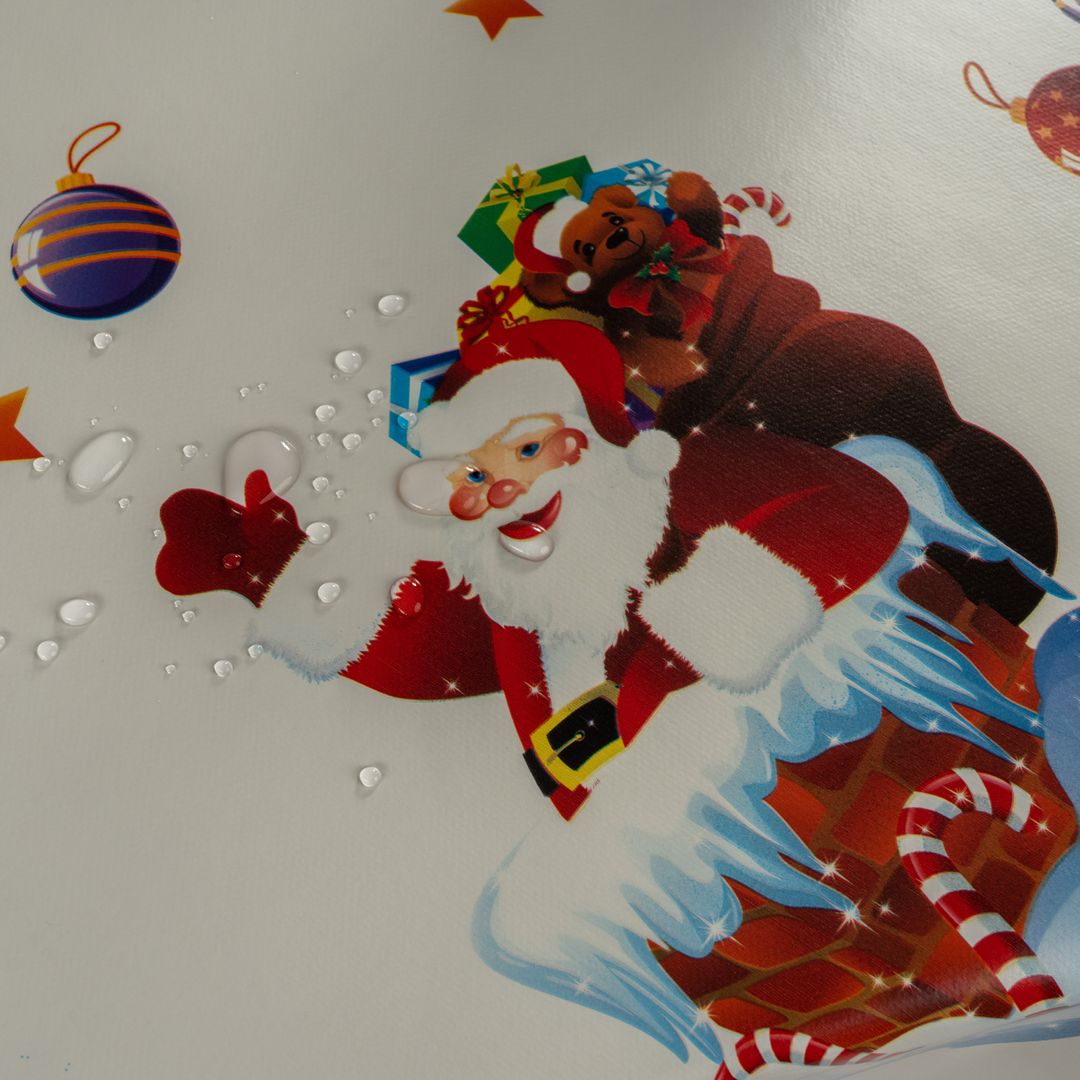 Wachstuch-Tischdecken Weihnachten Weihnachtsmann Rund 140cm