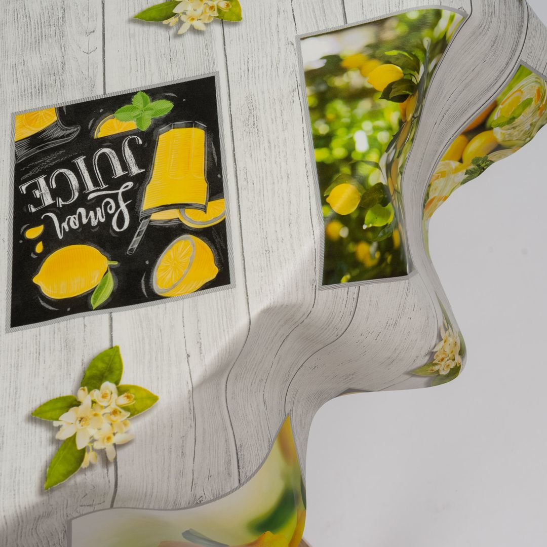 Wachstuch-Tischdecken Zitrone Limonade Rund 140cm