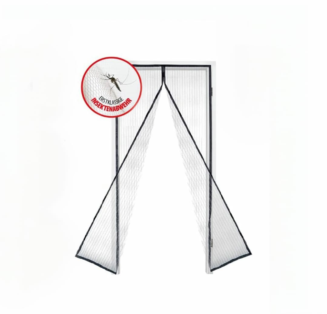 Laro Magnet Fliegengitter Tür 100x210, kein Bohren, Insektenschutz, Magnetisches Moskitonetz, Automatisches schließen Vorhang für Balkontür, Terrassentür, Wohn/Schlafzimmer-Schwarz