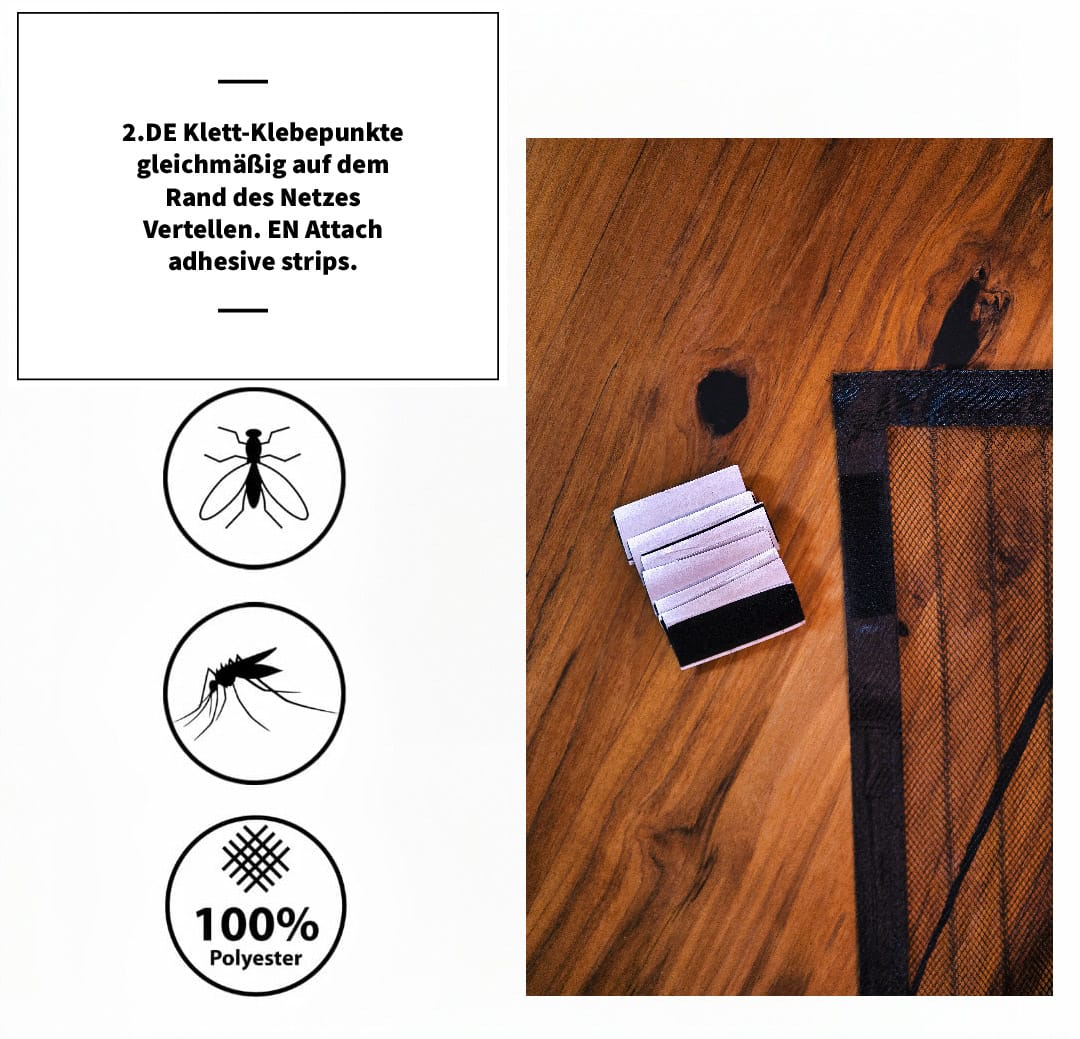 Laro Magnet Fliegengitter Tür 100x210, kein Bohren, Insektenschutz, Magnetisches Moskitonetz, Automatisches schließen Vorhang für Balkontür, Terrassentür, Wohn/Schlafzimmer-Schwarz