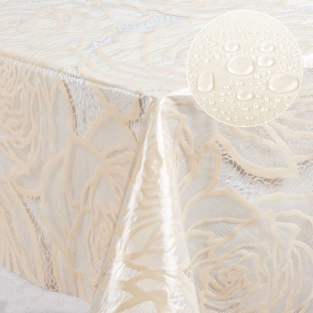 Wachstuch-Tischdecken Vinyl Beige rechteckig