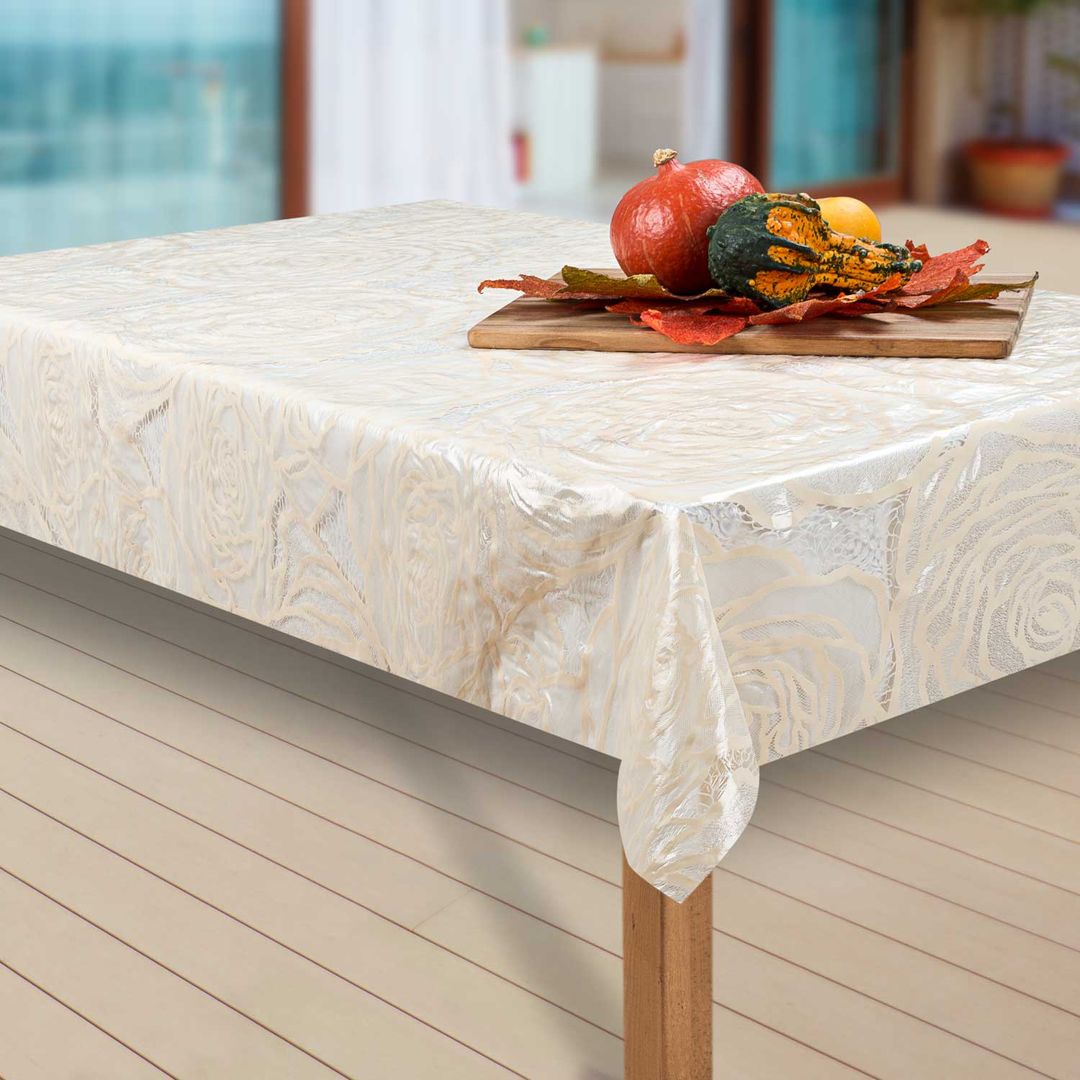 Wachstuch-Tischdecken Vinyl Beige rechteckig